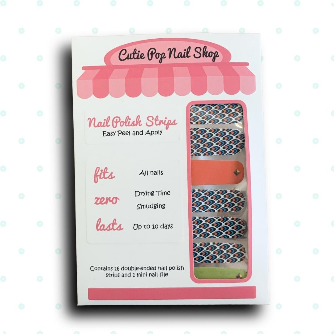 Peacock Feather Inspired Design Nail Polish Wraps - Cutie Pop Nail Shop