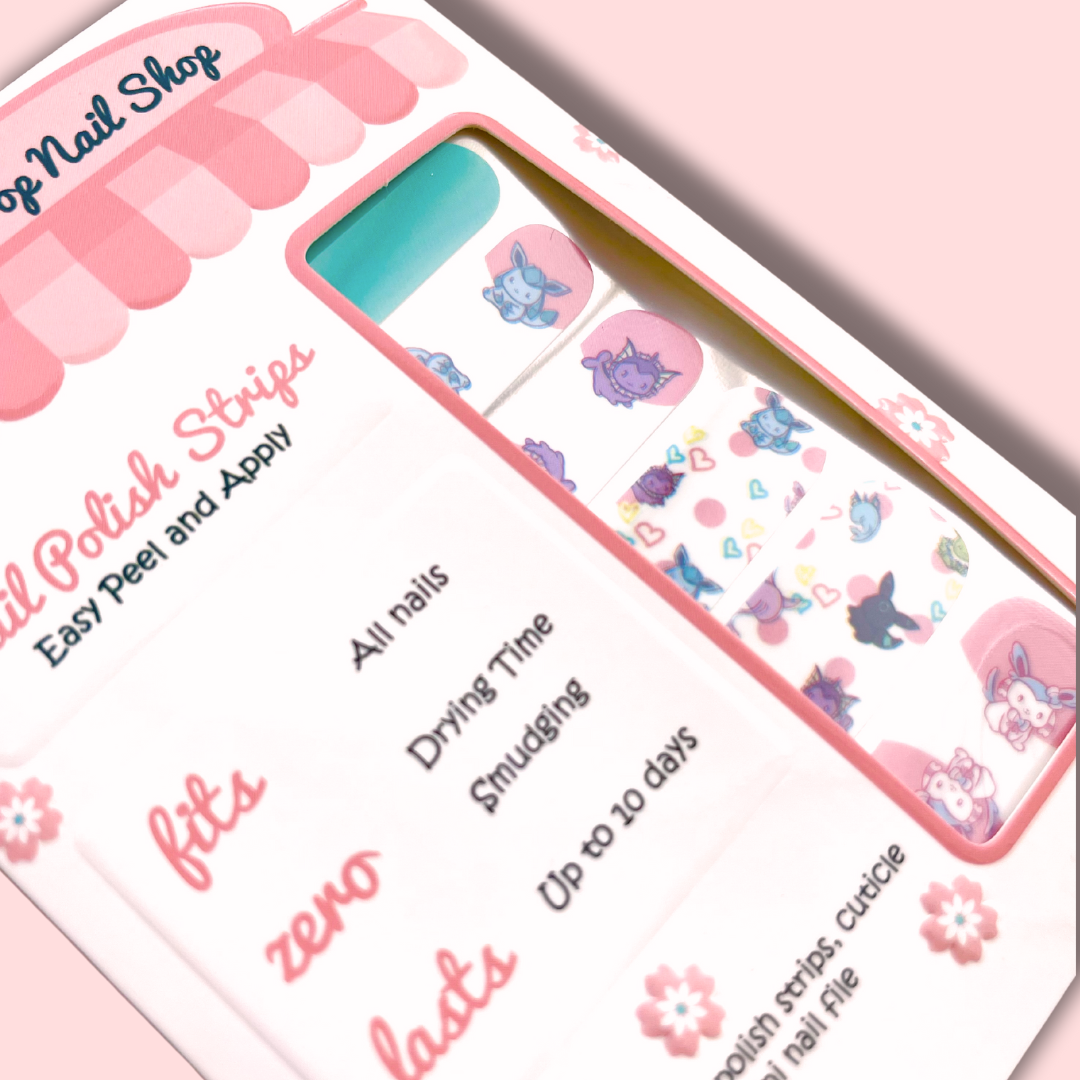 Pastel Evolution nail strips featuring a soft gradient of pastel colors blending seamlessly, accented with subtle shimmer and delicate patterns that evoke a gentle, dreamy aesthetic perfect for everyday wear or cosplay.