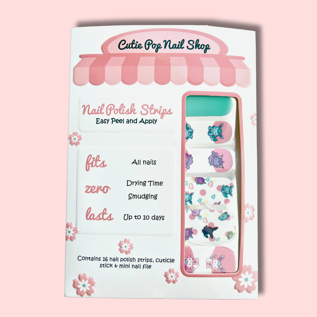 Pastel Evolution nail strips featuring a soft gradient of pastel colors blending seamlessly, accented with subtle shimmer and delicate patterns that evoke a gentle, dreamy aesthetic perfect for everyday wear or cosplay.