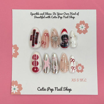 Red Arirang BTS Bias Press-On Nails | K-Pop Nail Set