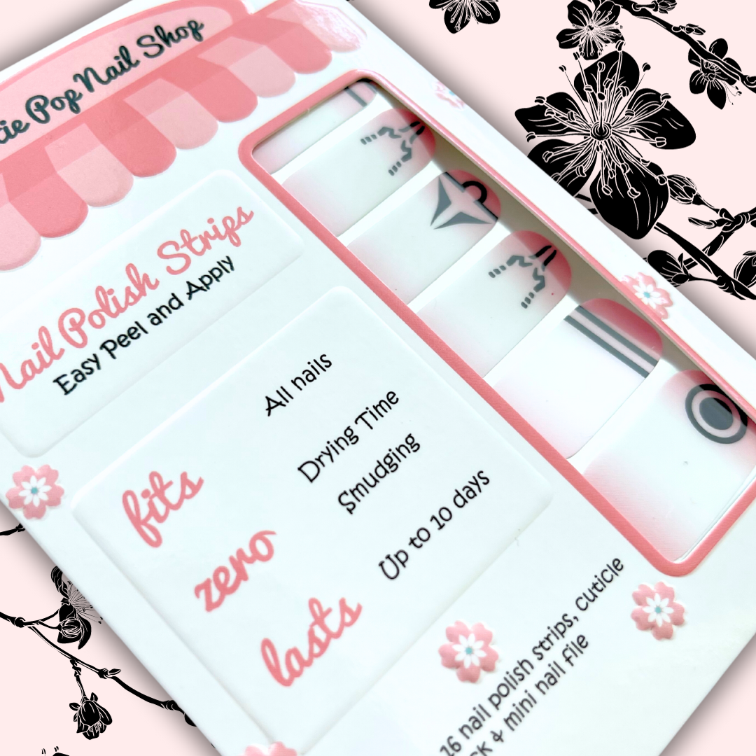 Sorcerers anime nail strips inspired by Jujutsu Kaisen, featuring a cream to peach ombre design with detailed demon tattoo motifs. Perfect for anime cosplay, these reusable press-on nail strips make creating a seamless ombre effect easy and stylish.
