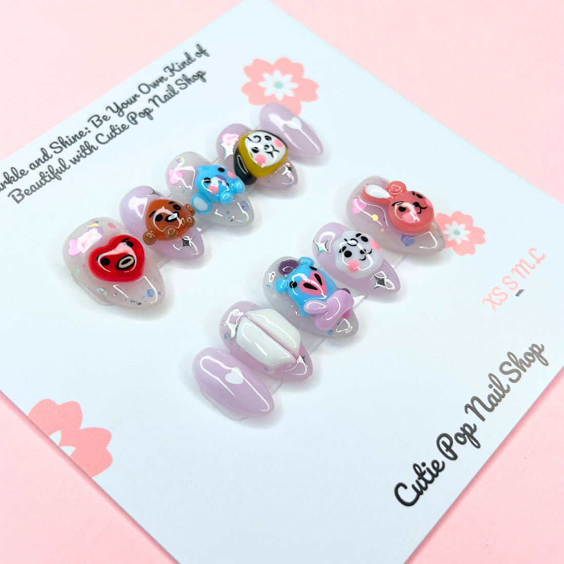 BTS inspired press on nails