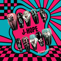 J-Hope In The Box Concert-Inspired press-on nails by CutiePop Nail Shop featuring medium-length coffin-shaped nails with vibrant, playful designs in bold colors. Accented with charms and dynamic patterns that reflect J-Hope’s energetic and artistic solo style from his In The Box era.

