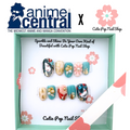 Anime Central – Yokai Girl press on nails by CutiePop Nail Shop featuring short round shaped nails with anime-inspired art of a yokai girl, incorporating mystical and moody design elements. Styled in deep colors with elegant details for a bold, artistic statement.

