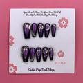 Golden Lady press-on nails by CutiePop Nail Shop featuring medium-length coffin-shaped nails in elegant nude and gold tones. Accented with fine glitter, metallic details, and a glossy finish, this set exudes a luxurious, feminine aesthetic perfect for special occasions or a glam everyday look. Includes 10 reusable handmade nails, jelly adhesive tabs, a mini nail file, and a cuticle stick for easy application.