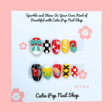 Chaos Vtuber Inspired Press-On Nails | Anime Fan Art Nail Set