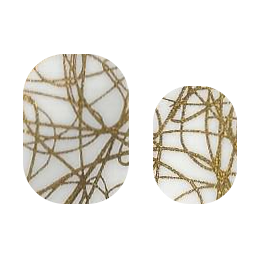 White with Gold Foil Effect Nail Polish Wraps - Cutie Pop Nail Shop