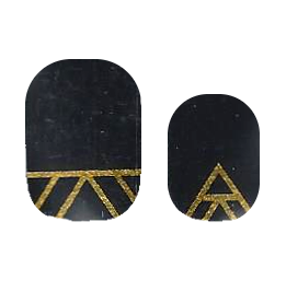 Glitter Gold Lineart over Black Base Nail Polish Wraps - Cutie Pop Nail Shop