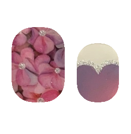 Pink flowers Purple Hues | Nail Wraps | Cutie Pop Nail Shop