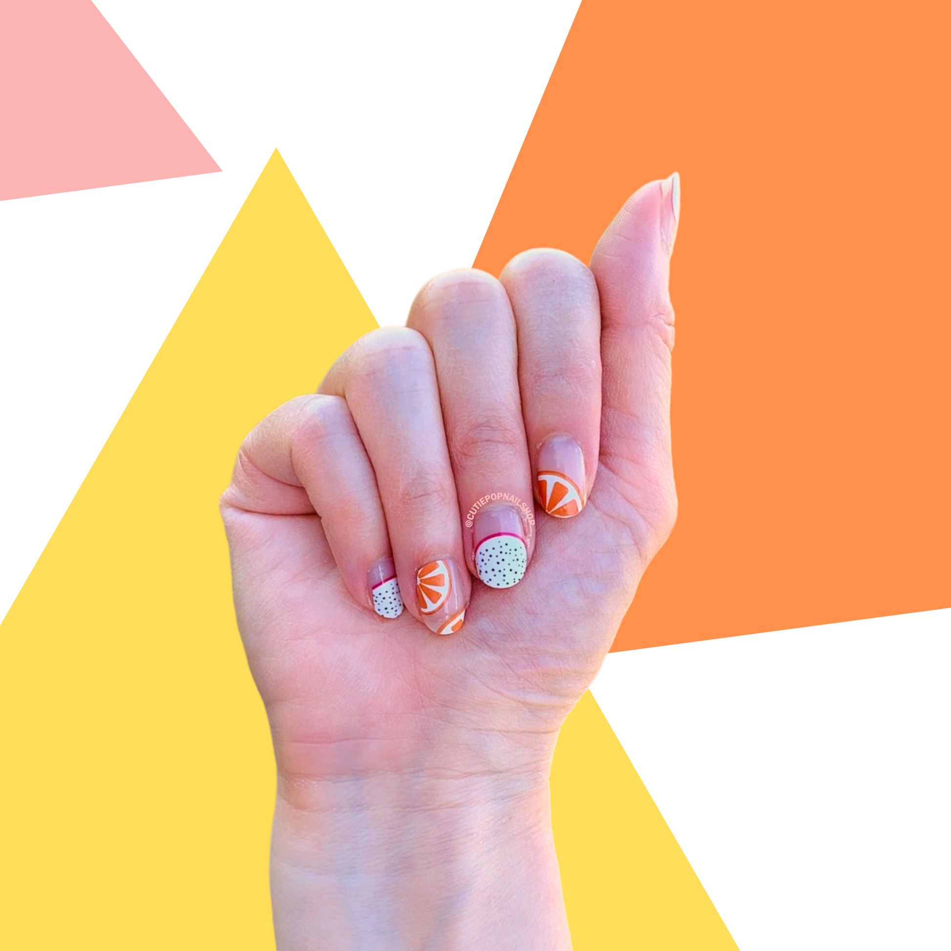Cute Fruity Design Nail Wraps | Citrus Punch | Cutie Pop Nail Shop