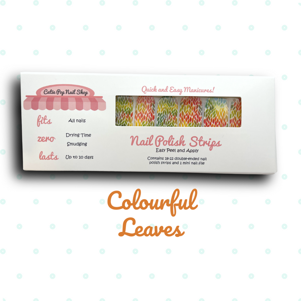 Colourful Leaves Nail Polish Strips - Cutie Pop Nail Shop