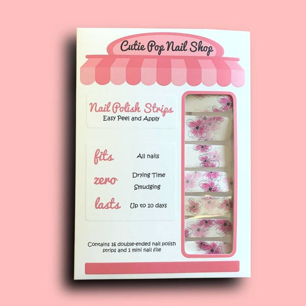 Daisies Flower Design Nail Polish Wraps - Cutie Pop Nail Shop