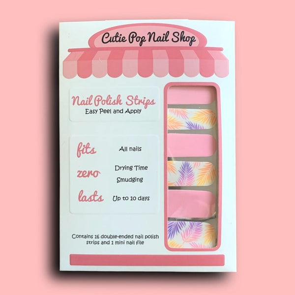 Colorful Beach Inspired Design Nail Polish Wraps - Cutie Pop Nail Shop