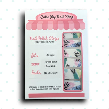 Shimmery Pastel Color Leaves Nail Polish Wraps - Cutie Pop Nail Shop
