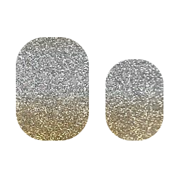 Gold and Silver Ombre Glitter Nail Polish Wraps - Cutie Pop Nail Shop