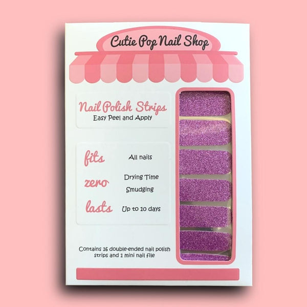 Amethyst Glitter Nail Polish Wraps - Cutie Pop Nail Shop