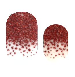 Red Glitter Ombre on Transparent Base Nail Polish Wraps - Cutie Pop Nail Shop
