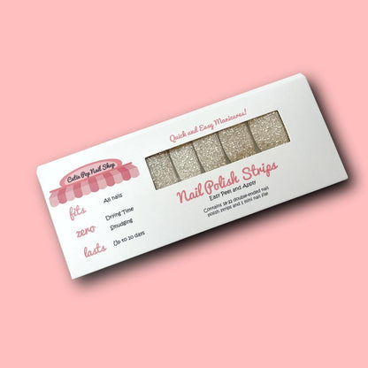 Nude Topaz with Golden Glitter Nail Polish Wraps - Cutie Pop Nail Shop