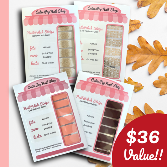 Golden Fall Bundle Nail Polish Strips - Cutie Pop Nail Shop