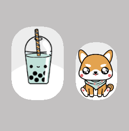 Shiba Inu nail polish strips and boba tea nail wraps