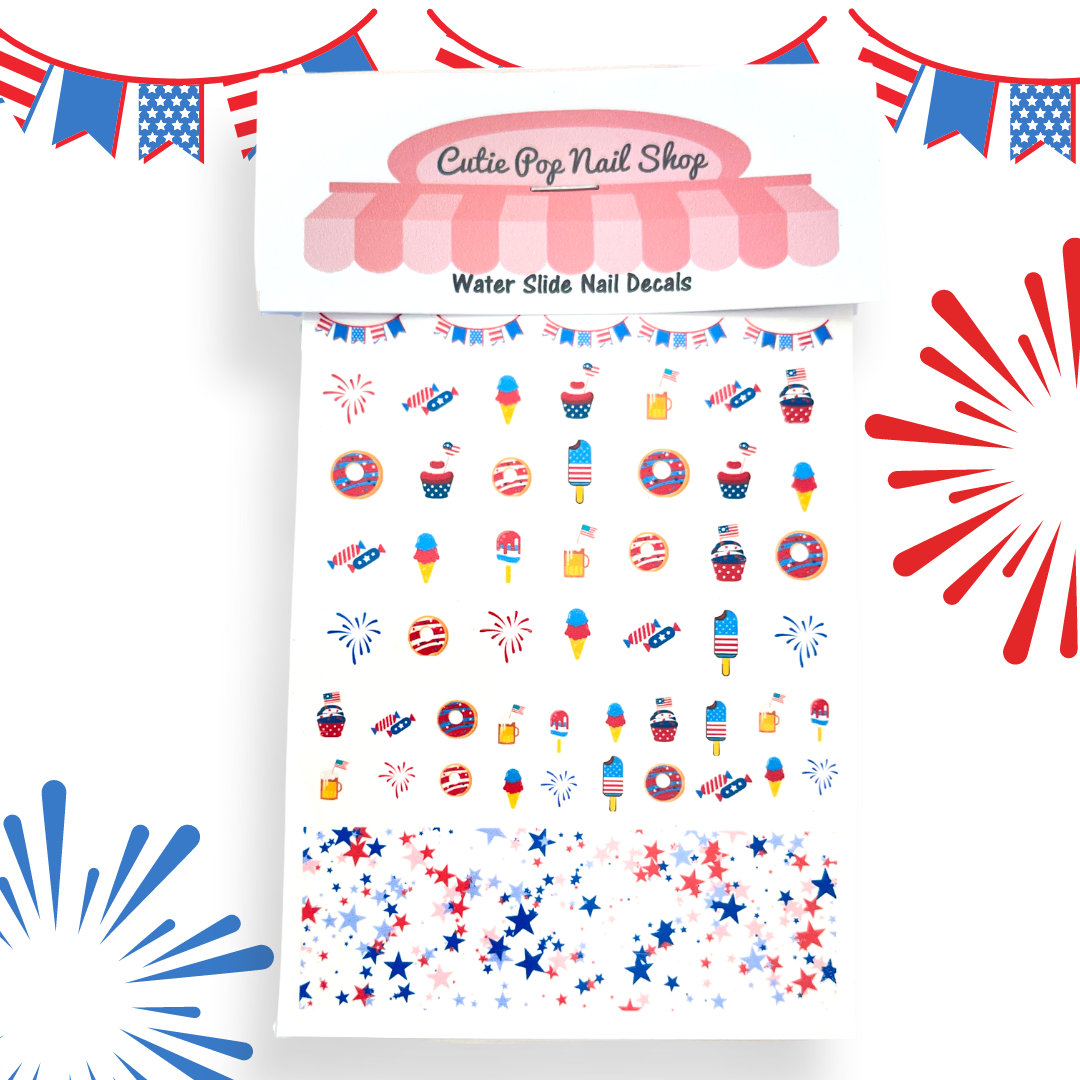 July 4th Nail Decals