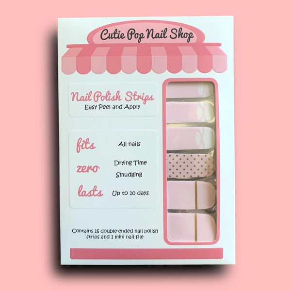 Soft Pink Ballerina Inspired Design Nail Polish Wraps - Cutie Pop Nail Shop