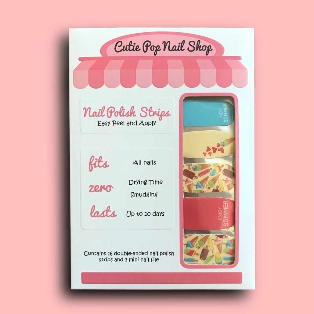 Colorful Ice Cream Design Nail Polish Wraps - Cutie Pop Nail Shop