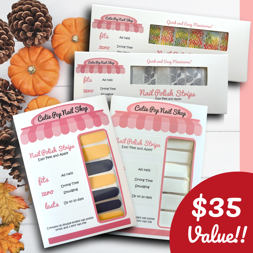 Fall Leaves Bundle Nail Polish Strips - Cutie Pop Nail Shop