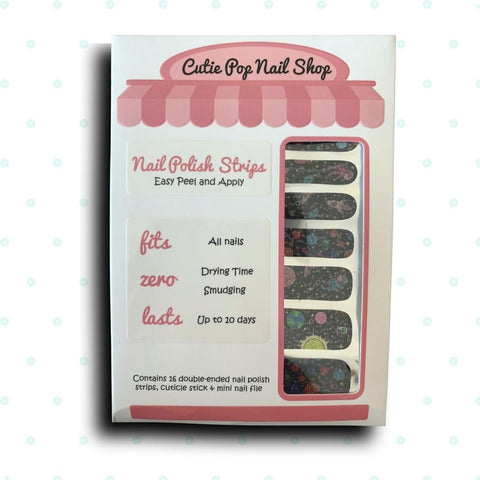 Rockets and Outer Space Design Petite Nail Polish Wraps - Cutie Pop Nail Shop