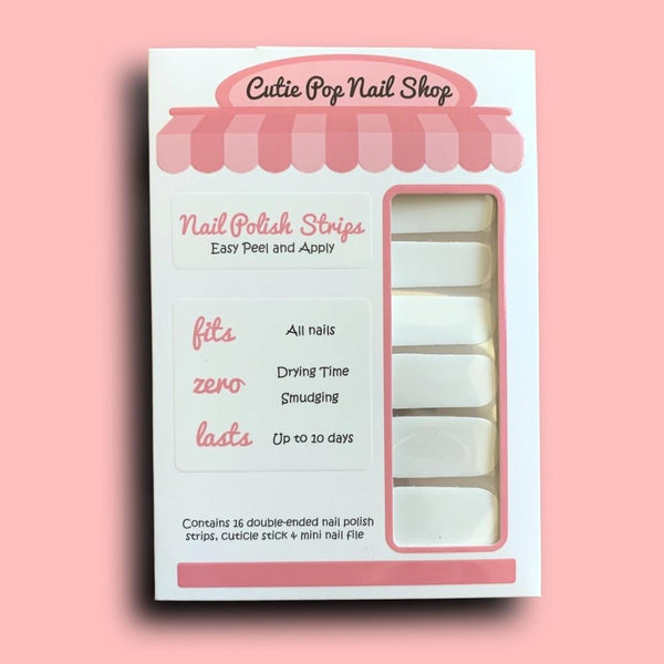 Pure White Nail Polish Wraps - Cutie Pop Nail Shop