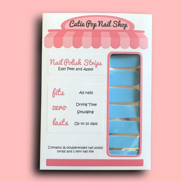 Sky Blue Nail Polish Wraps - Cutie Pop Nail Shop