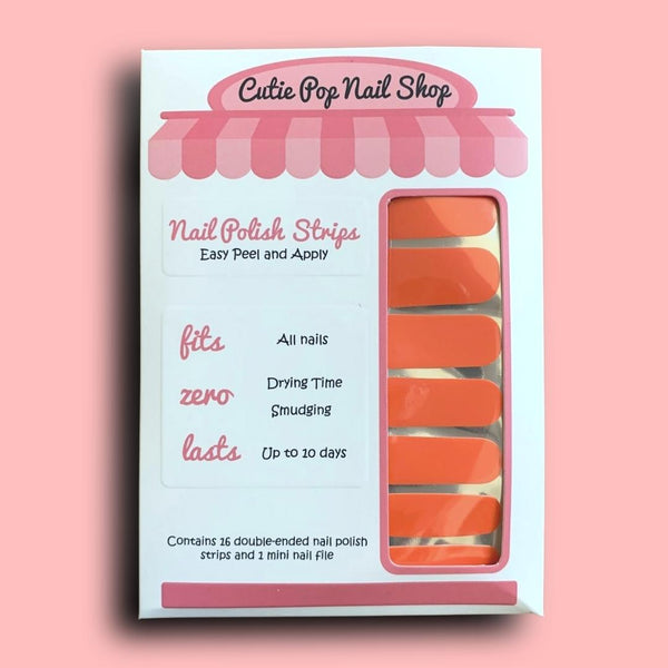 Orange Nail Polish Wraps - Cutie Pop Nail Shop