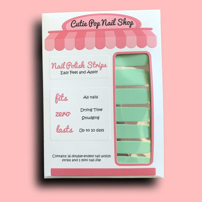 Mint Green Nail Polish Wraps - Cutie Pop Nail Shop