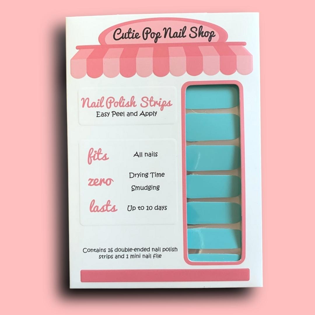 Cyan Nail Polish Wraps - Cutie Pop Nail Shop