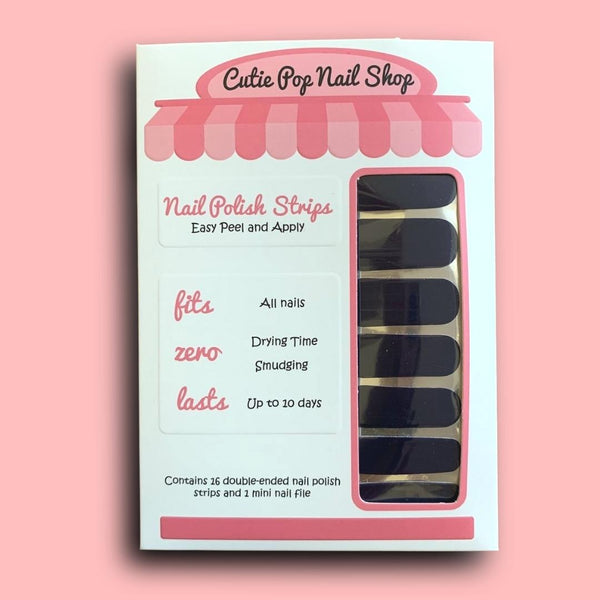 Black Nail Polish Wraps - Cutie Pop Nail Shop