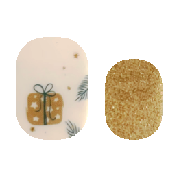 Green and Gold Christmas Present Nail Polish Strips