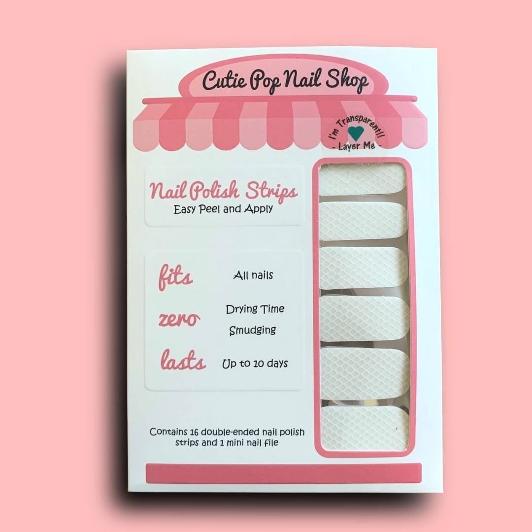 Transparent Crisscross Design Nail Polish Wraps - Cutie Pop Nail Shop