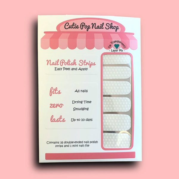 White Polka Dots Nail Polish Wraps - Cutie Pop Nail Shop