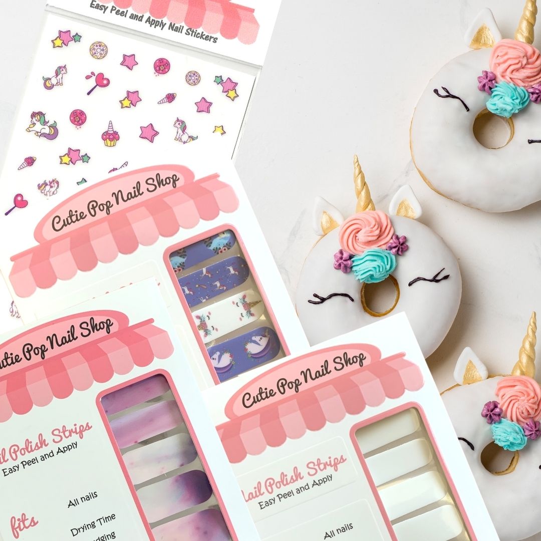 unicorn nail strip gift set