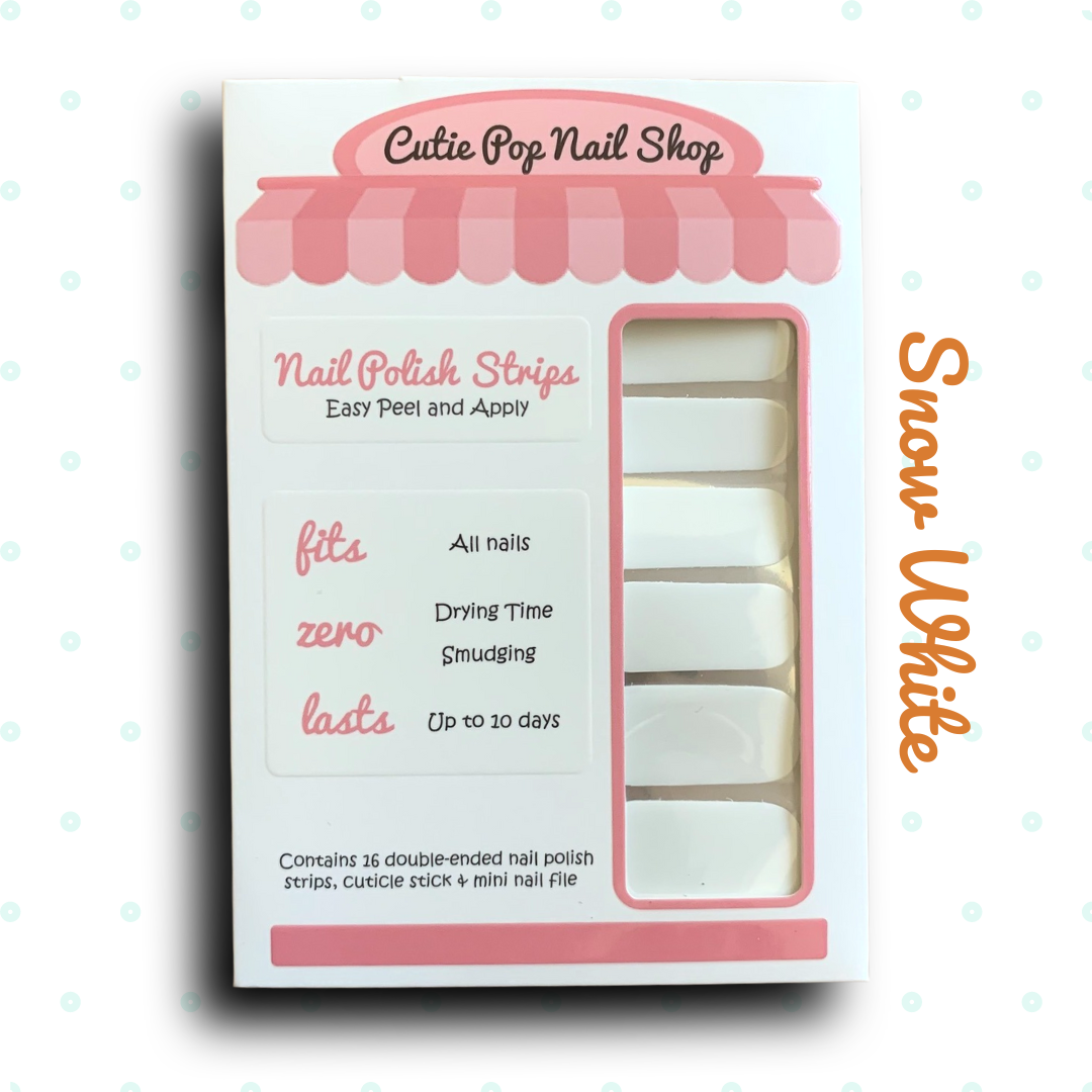 Snow White Nail Polish Strips - Cutie Pop Nail Shop