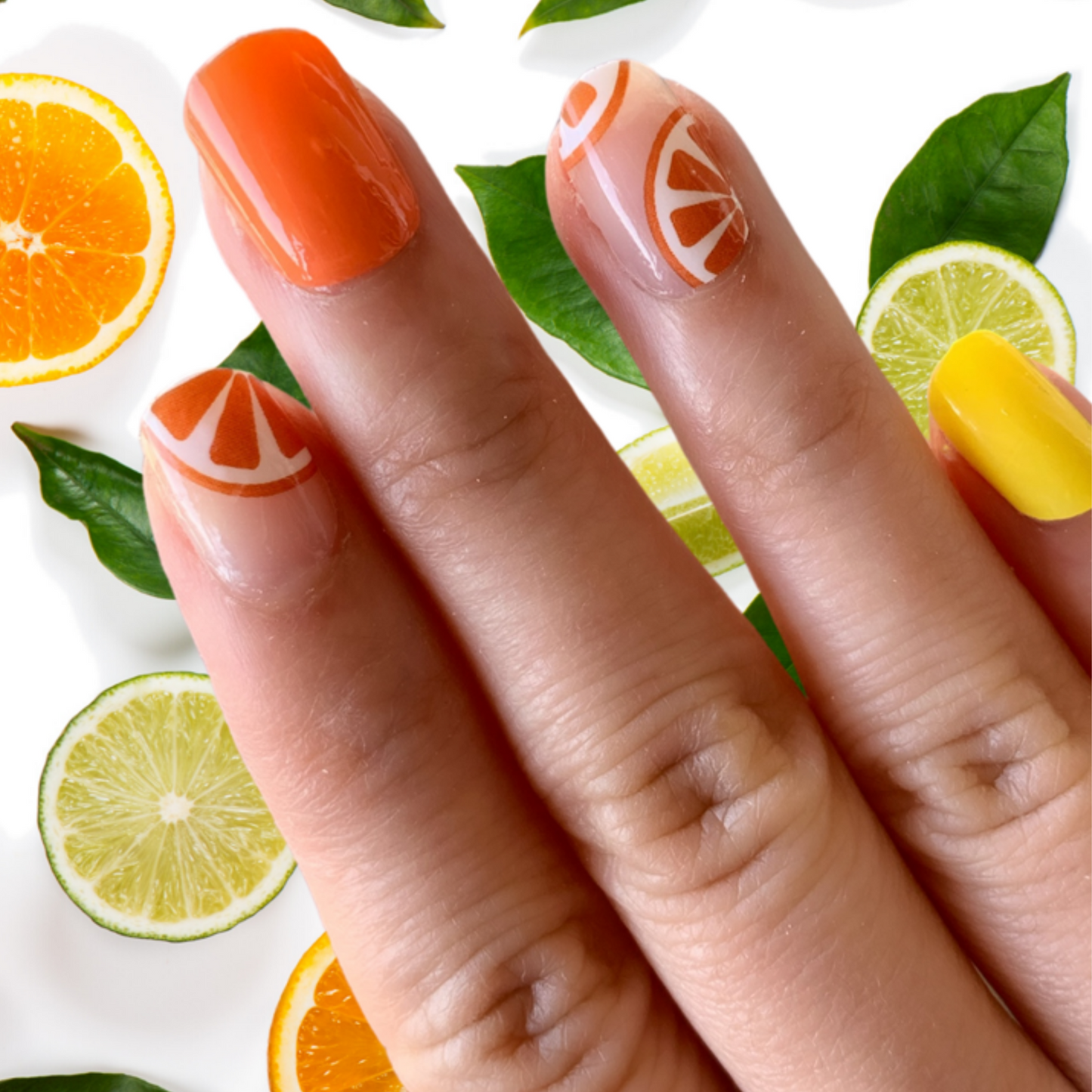 Cute Fruity Design Nail Wraps | Citrus Punch | Cutie Pop Nail Shop