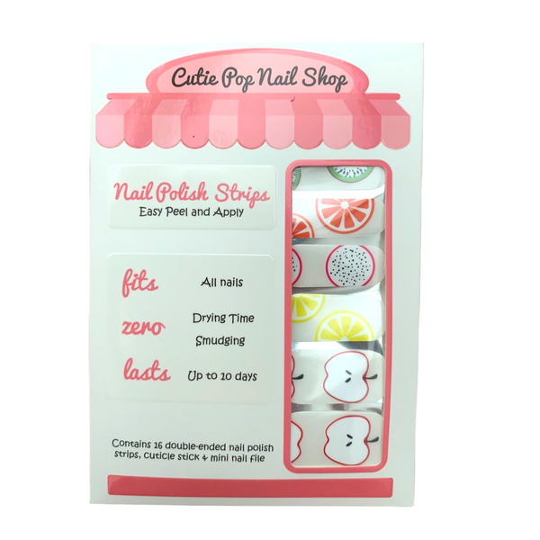 Cute Fruity Design Nail Wraps | Citrus Punch | Cutie Pop Nail Shop