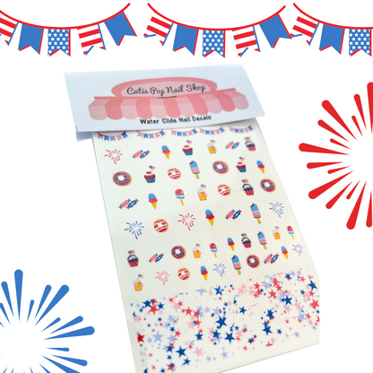 July 4th Nail Decals